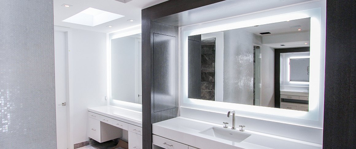 Made-to-Order Collection LED Mirror Clara Model Lifestyle Email Banner