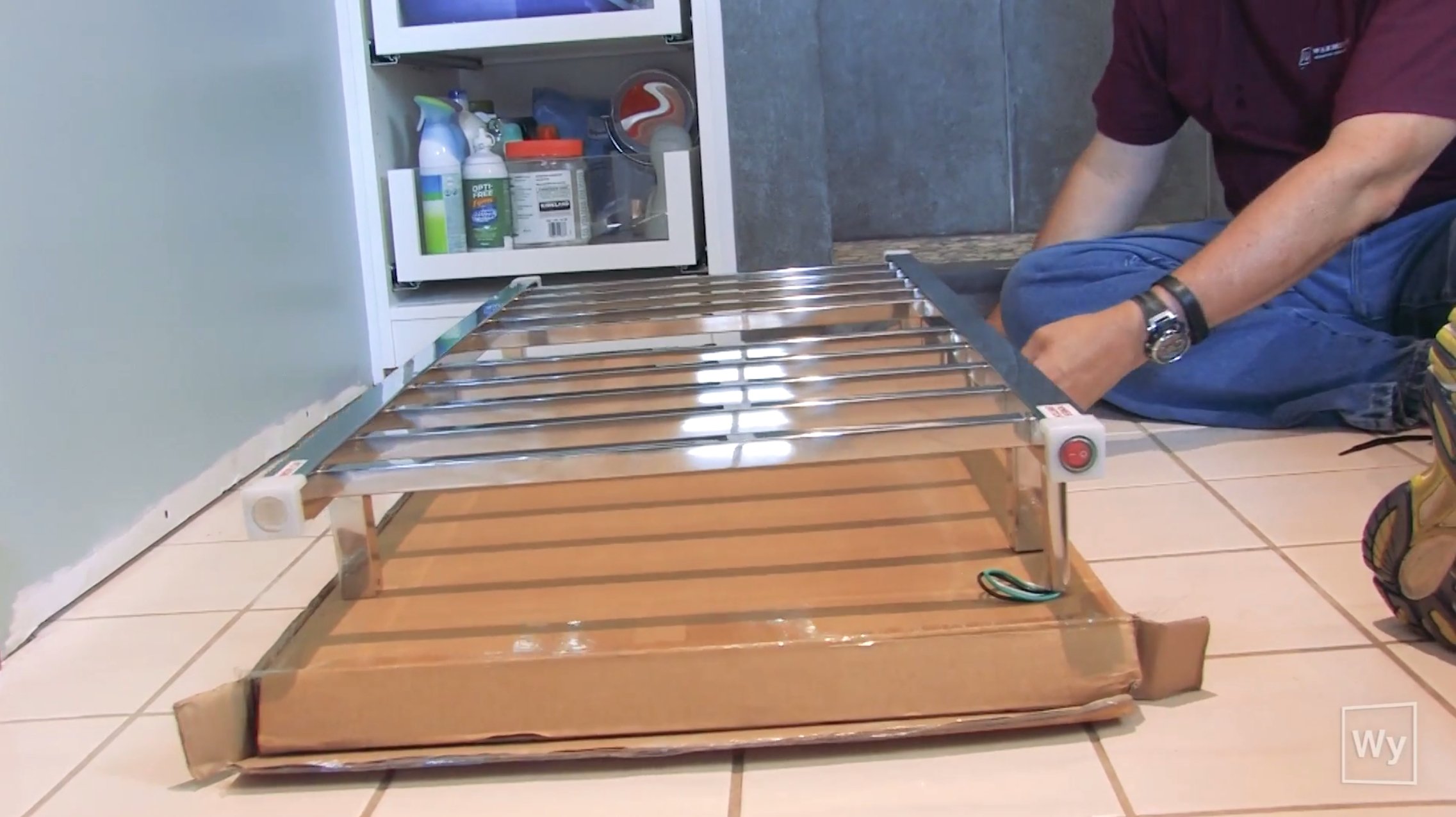 Making a towel warmer mounting template