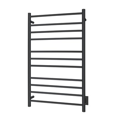 Malta Towel Warmer, Black, Hardwired, 11 Bars