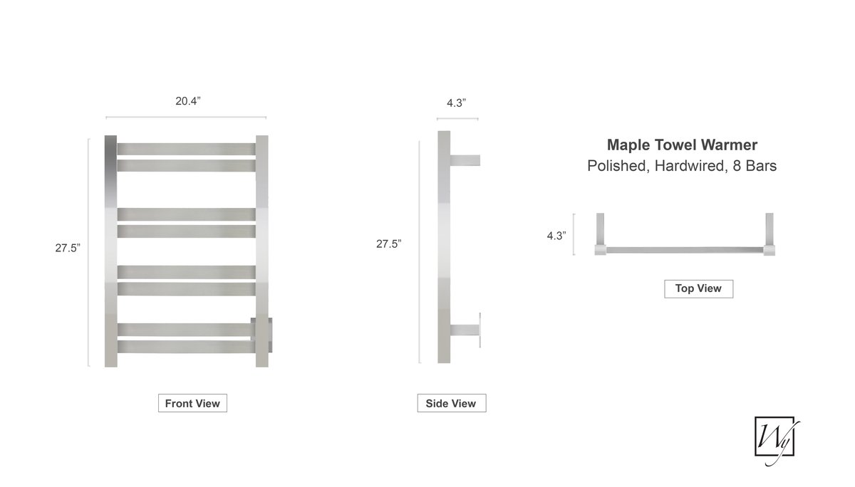 Maple polished towel warmer dimensions-im9773-070620