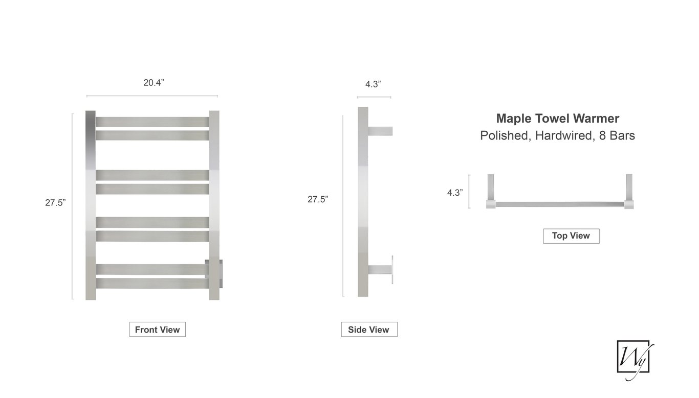 Maple polished towel warmer dimensions-im9773-070620