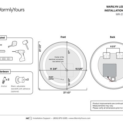 Marilyn LED Mirror Installation Instructions (English)