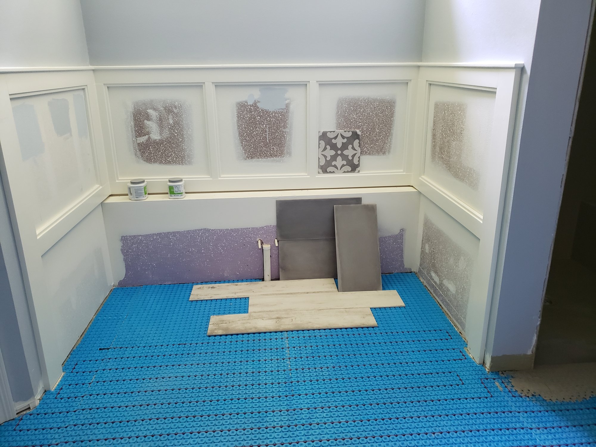 Master Bath remodel with floor heating and prodeso tile