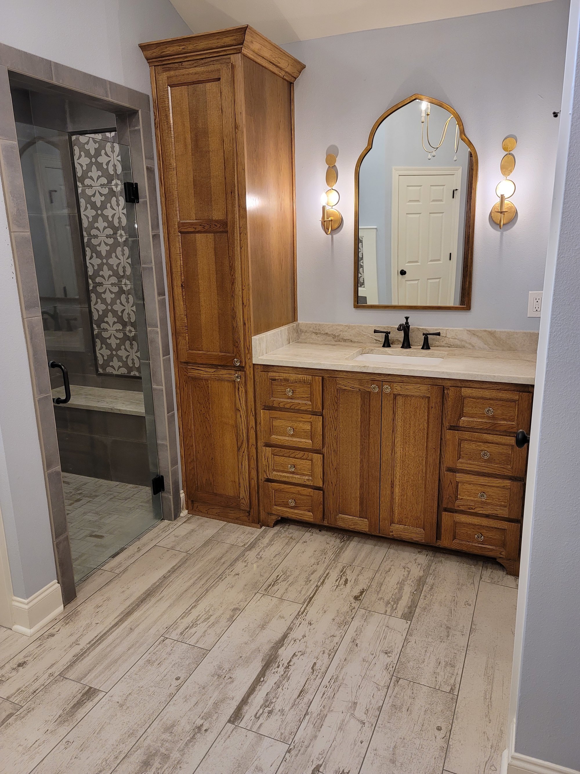 Master Bath remodel with floor heating and prodeso vanity and shower