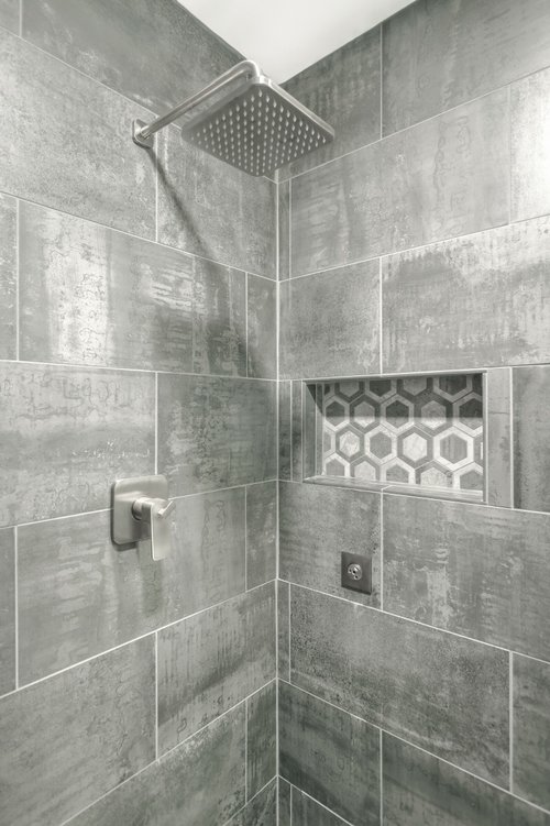 Master Bath remodel with tempzone flex roll floor heating shower nook