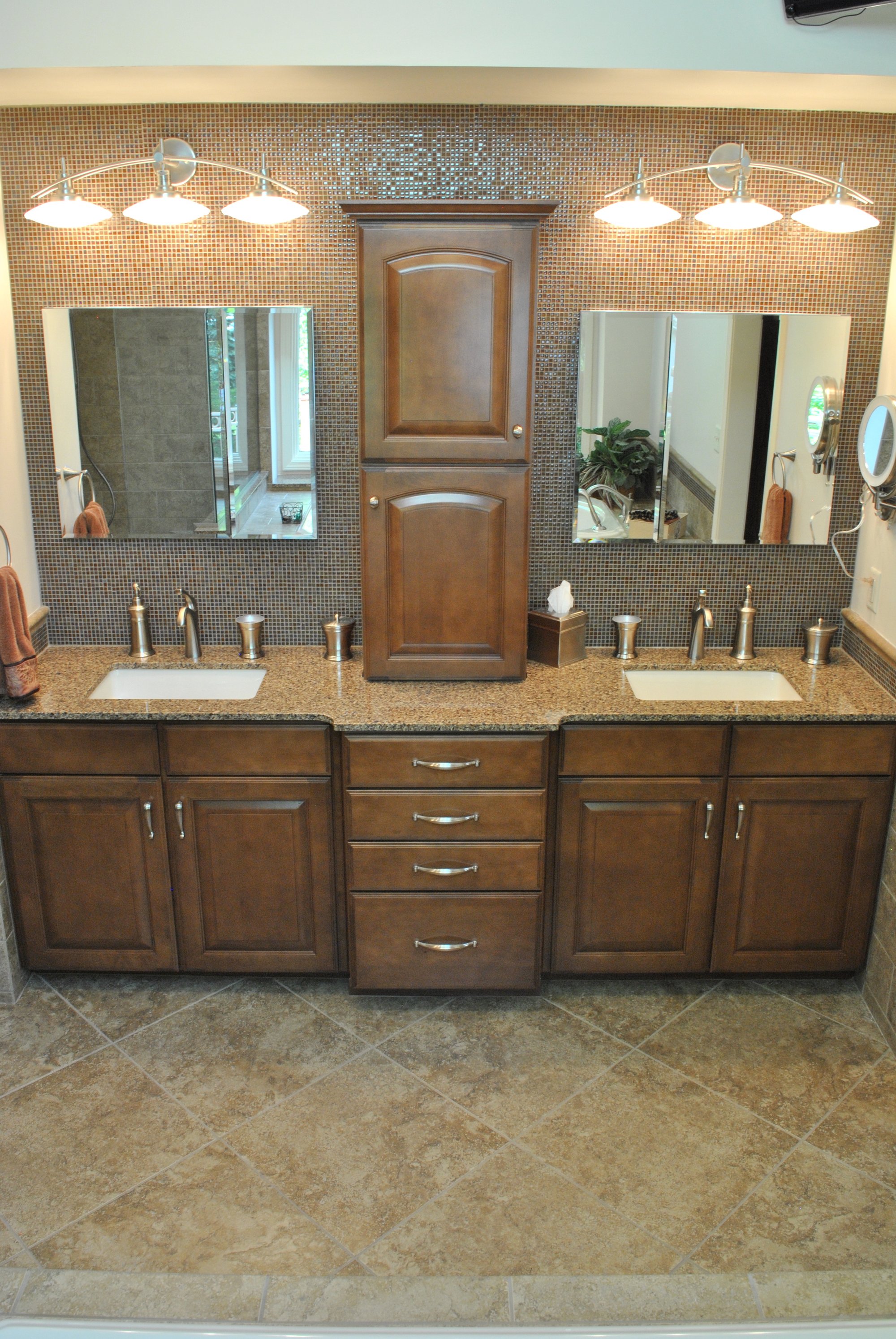 Master Bath vanity with floor heating