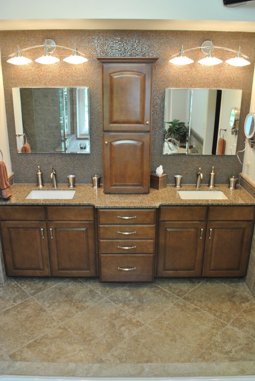 Master Bath vanity with floor heating