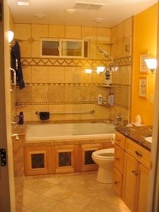 master bathroom after remodel with radiant heat
