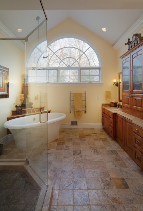 Master bathroom remodel with floor heating and towel warmer ANN ARBOR, MI