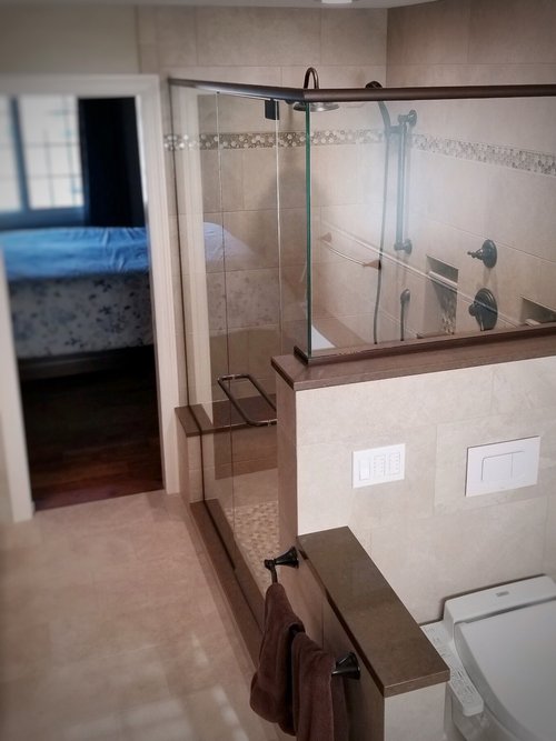 Master bathroom remodel with floor heating cable under tile DES MOINES, IA