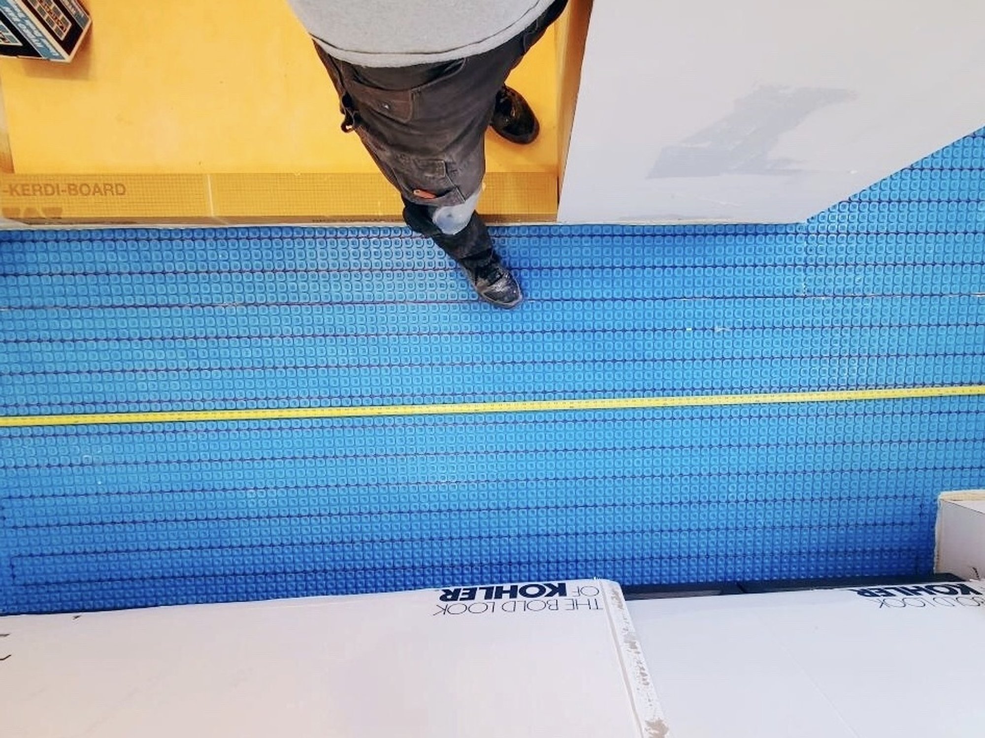 Master bathroom remodel with floor heating cable under tile DES MOINES, IA