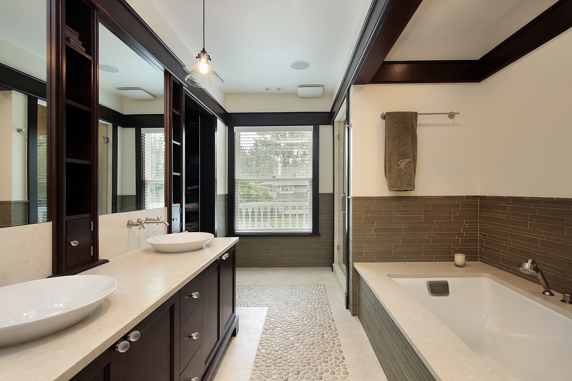 Master Bathroom in Medina, Ohio with radiant heated tile floor by Architectural Justice