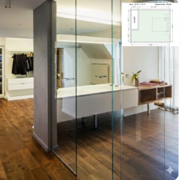 Master Bedroom with floor plan for floor heating