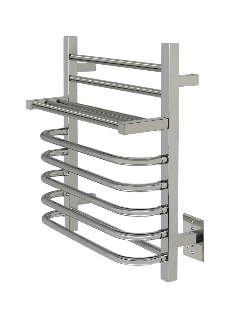 Maui polished stainless steel towel warmer - wall mounted