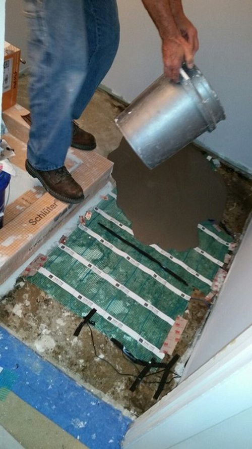 Melrose Marble Guest Bath Remdel with Radiant Floor Heating