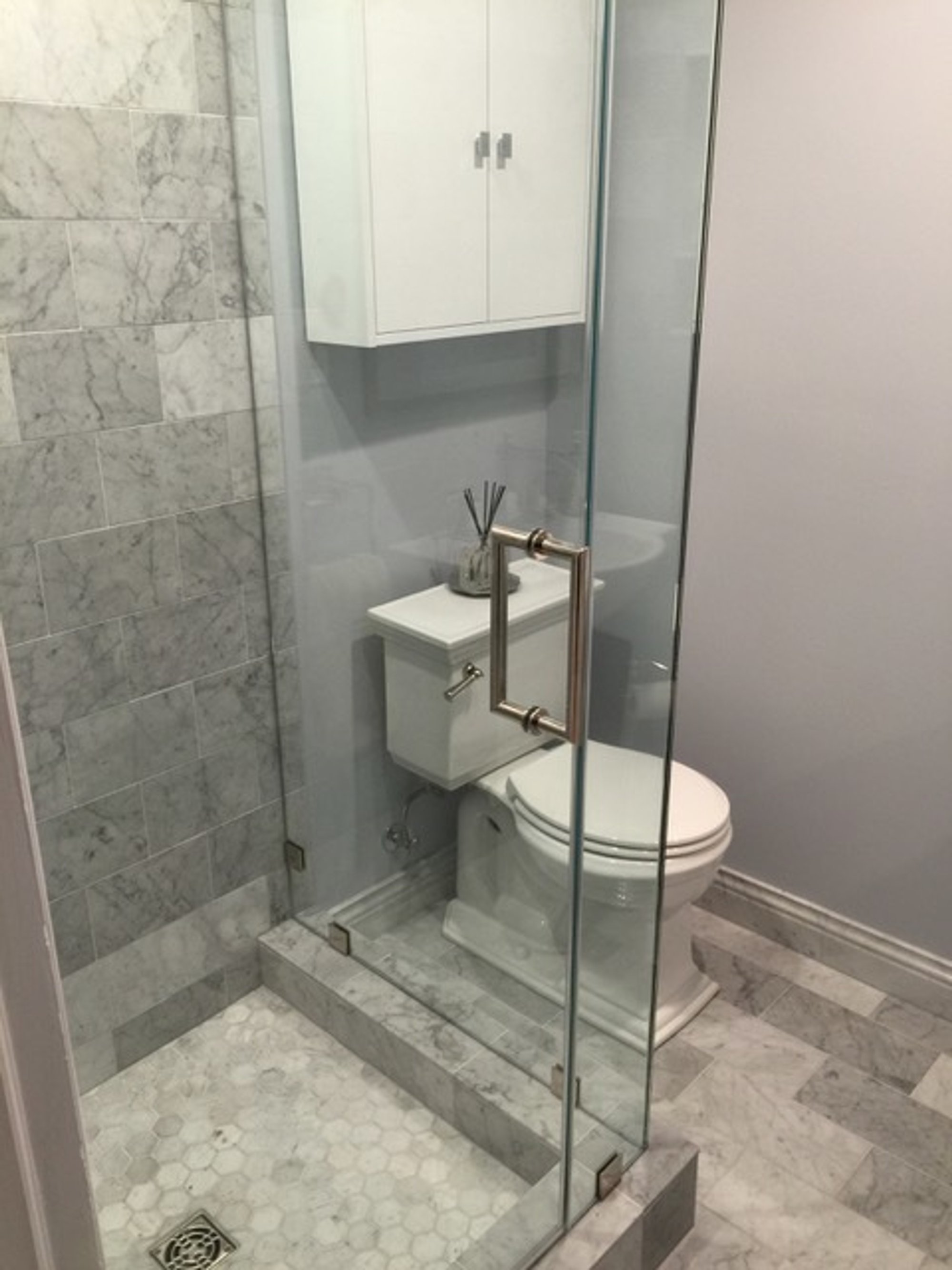 Melrose Marble Guest Bath Remdel with Radiant Floor Heating