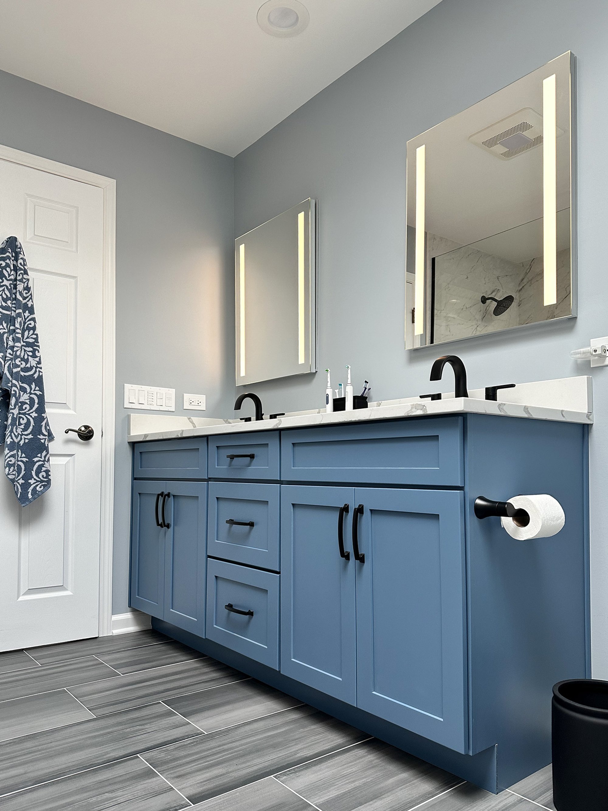 Tower Lakes Master Bathroom Remodel with electric floor heating (7)