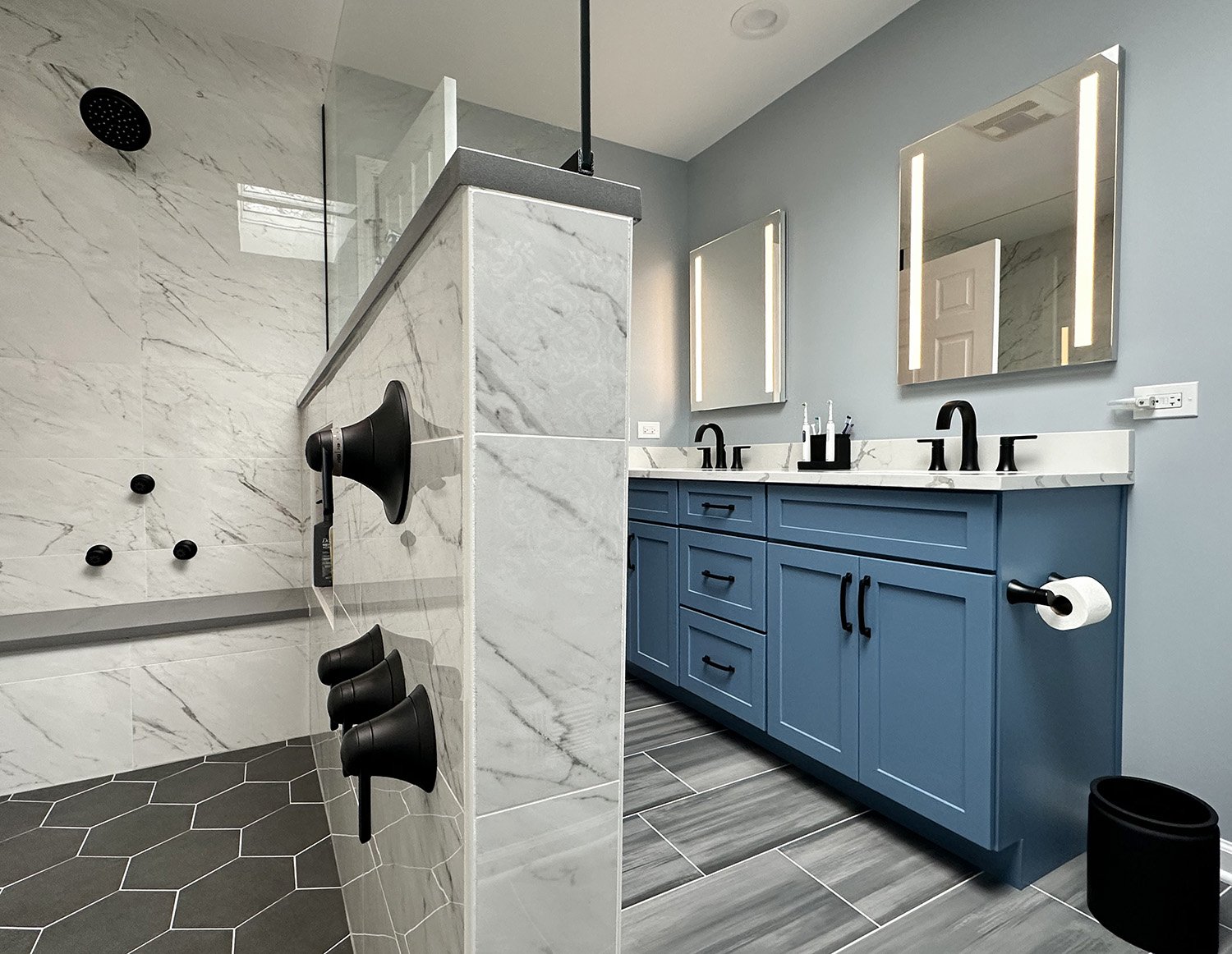 Tower Lakes Master Bathroom Remodel with electric floor heating (5)