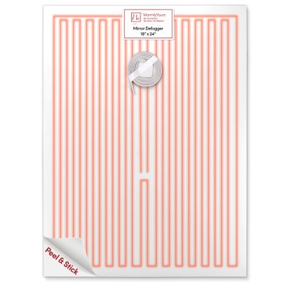 Rectangular 18ʺ x 24ʺ Mirror Defogger