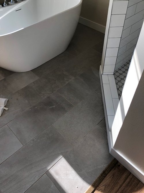 Model Home with Floor Heating in Bathroom floor closeup II CHIPPEWA FALLS, WI