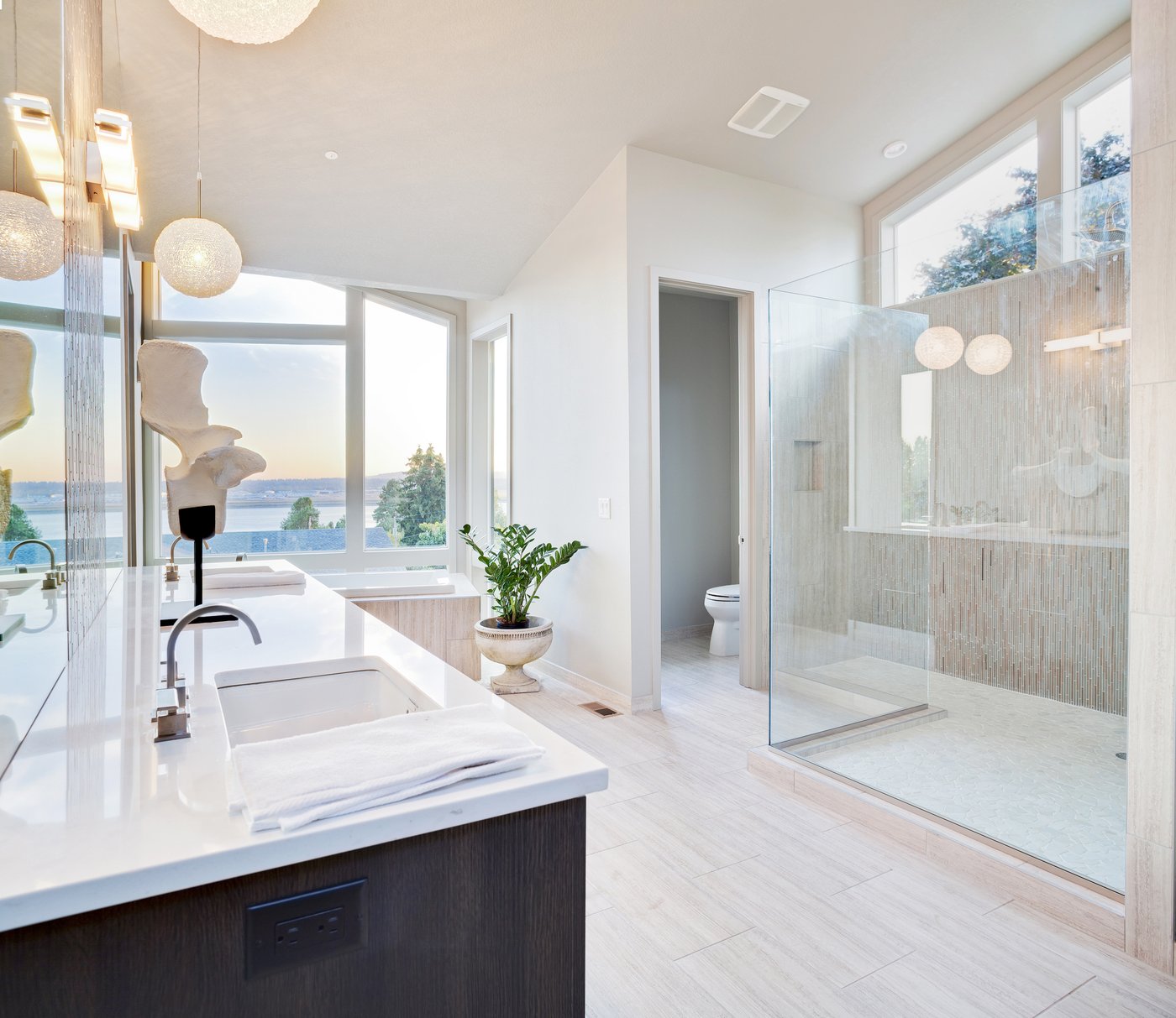 Modern Bathroom Lifestyle Stock Photo