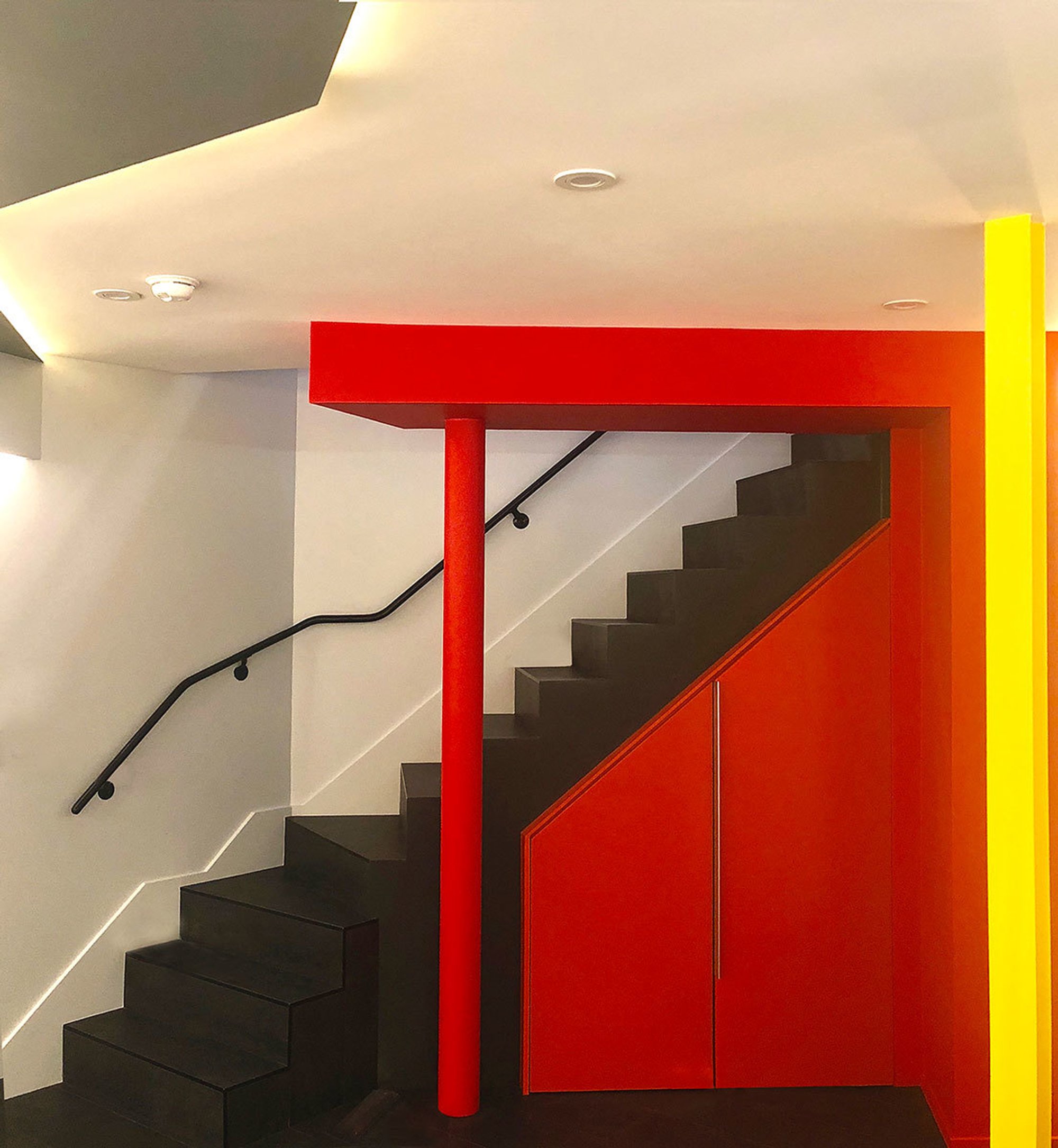 Modern Basement stairs remodel with electric floor heating WASHINGTON, DC