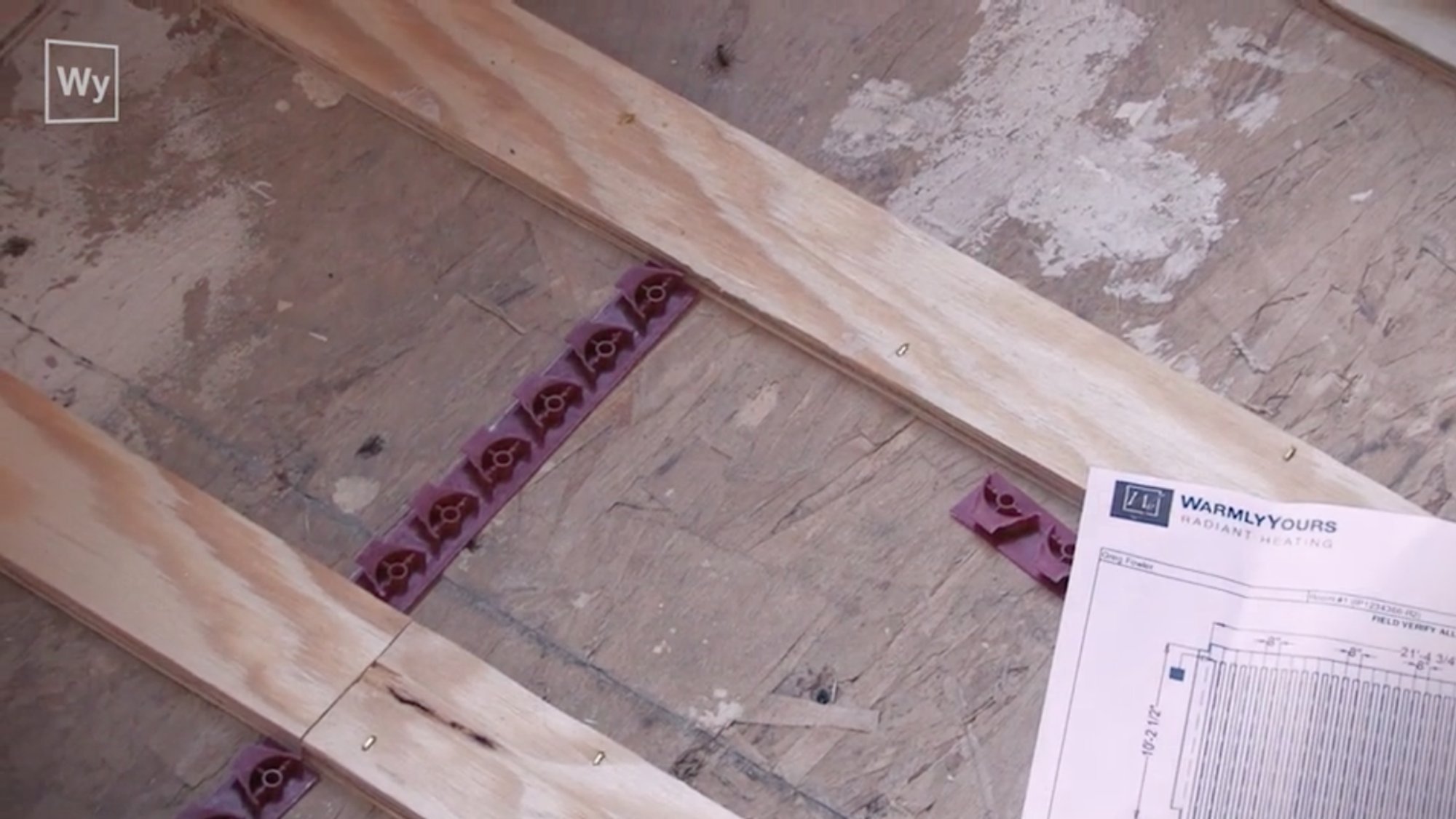 Nailed hardwood floor installation fixing strips