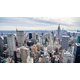 New York City skyline covered in snow during winter