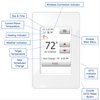nSpire Touch WiFi floor heating thermostat labeled diagram