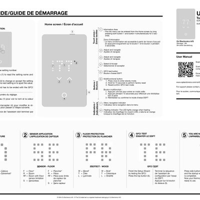 nTrust 2.0 UTN5 Touch Nonprogrammable Thermostat Startup Guide (English, French)