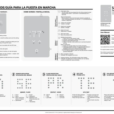 nTrust 2.0 UTN5 Touch Nonprogrammable Thermostat Startup Guide (English, Spanish)