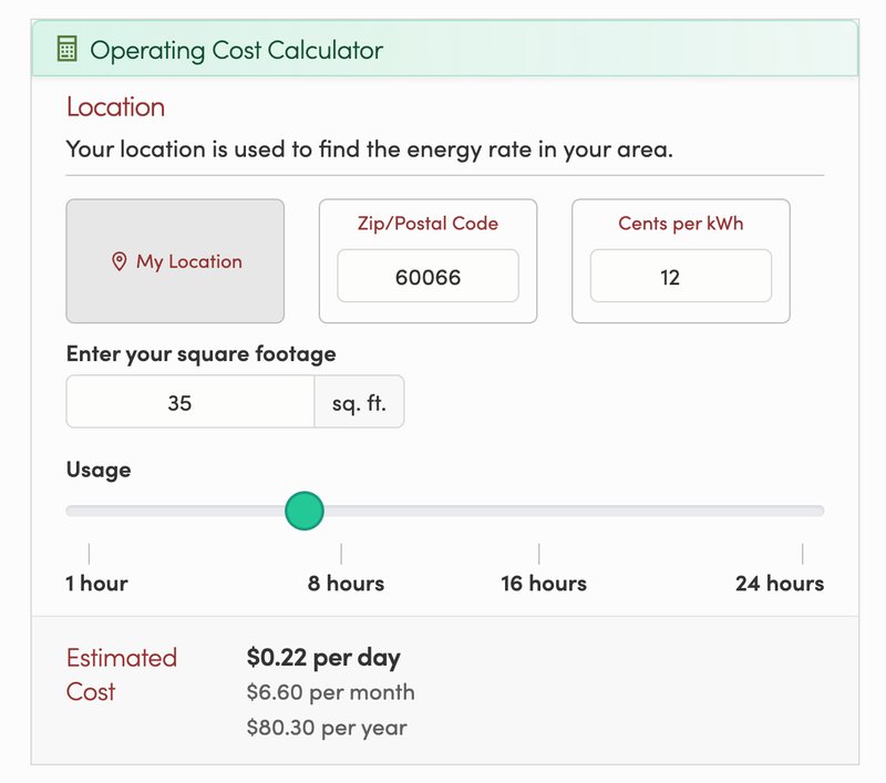 Operating Cost Calculator Tool