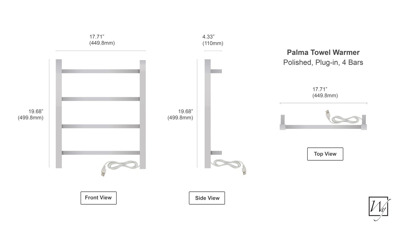 Palma Towel Warmer Dimensions