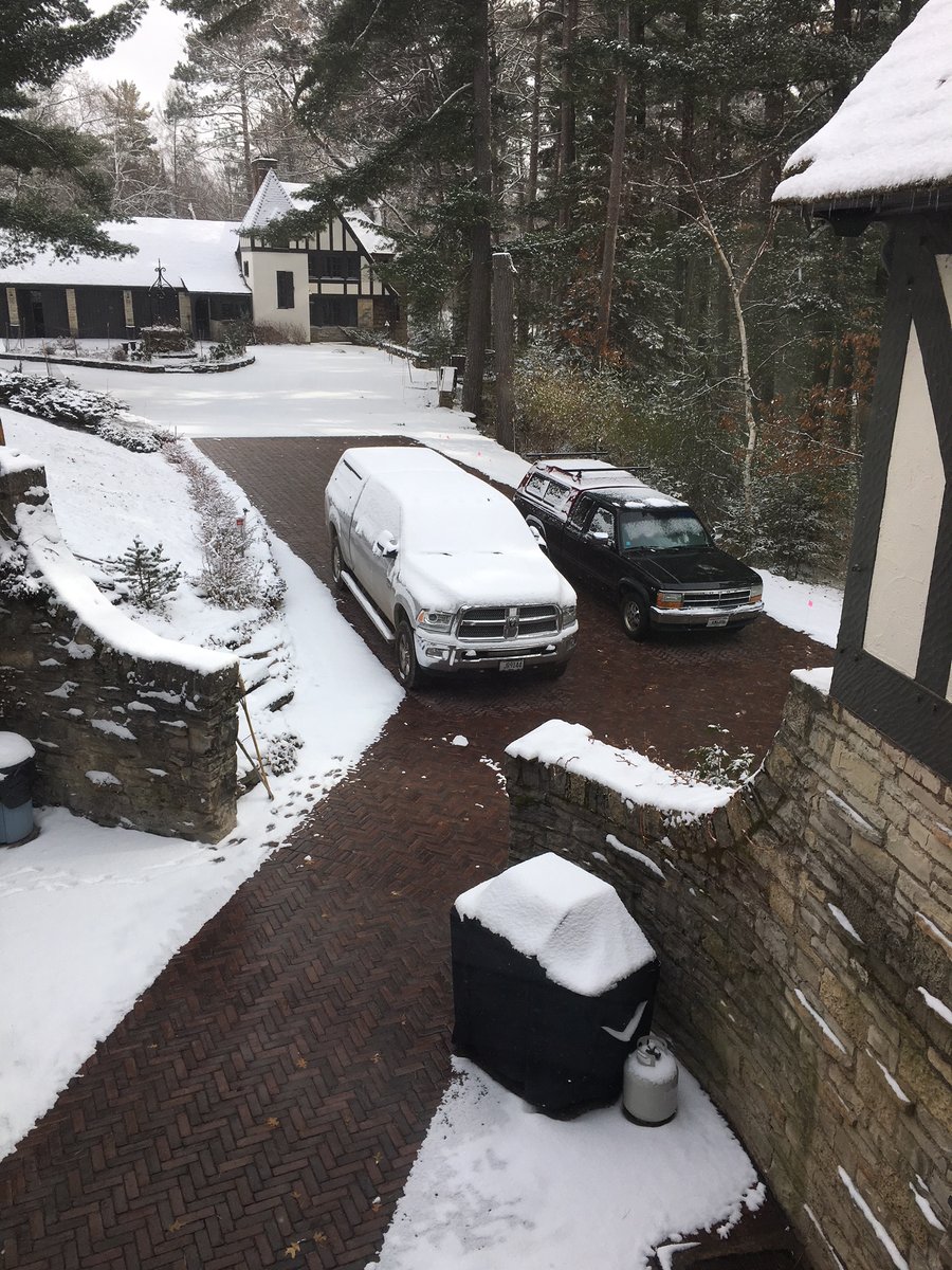 Paver Driveway with Snow Melting during Winter