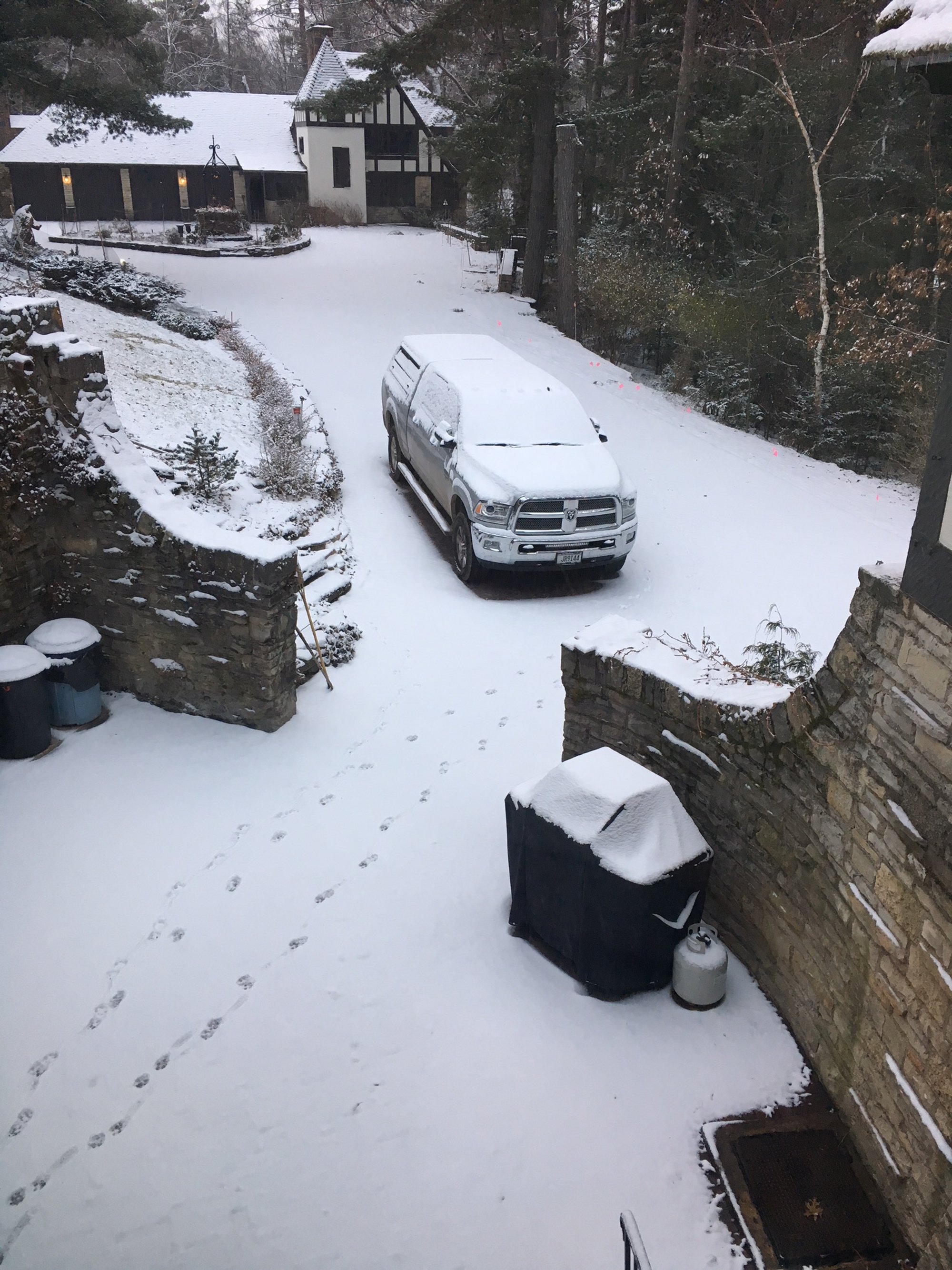 Paver Driveway without Snow Melt System during Winter