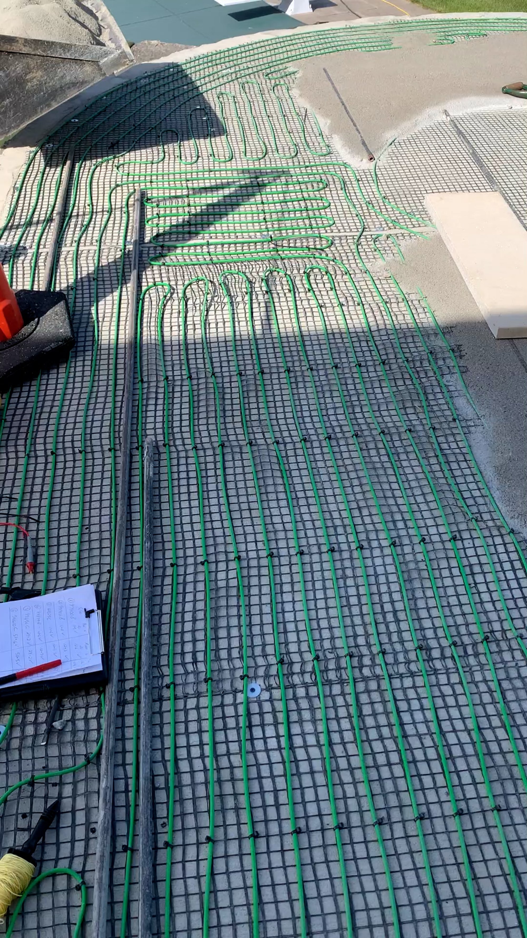 Paver snow melt installation for heated stairs and terrace SmartInstall
