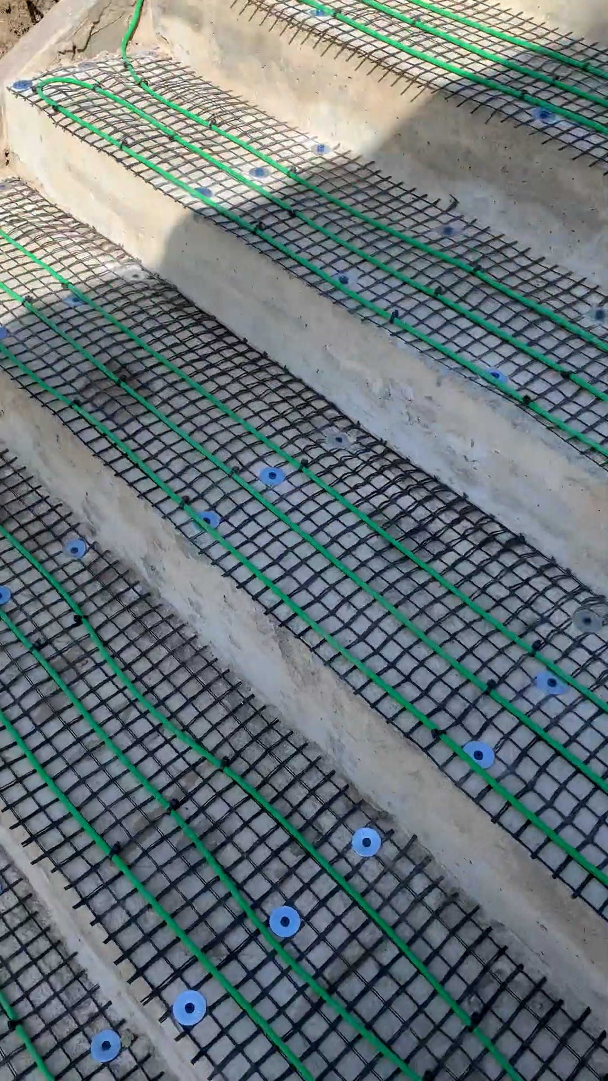 Paver snow melt installation for heated stairs and terrace SmartInstall steps