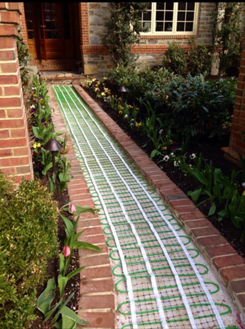 Paver Snow Melt Path Installation