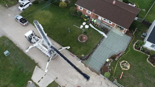 Share your story snow melt install for heated driveway porch and walkway with drone shots (12)