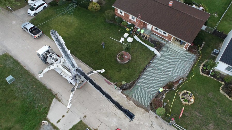 Share your story snow melt install for heated driveway porch and walkway with drone shots (12)