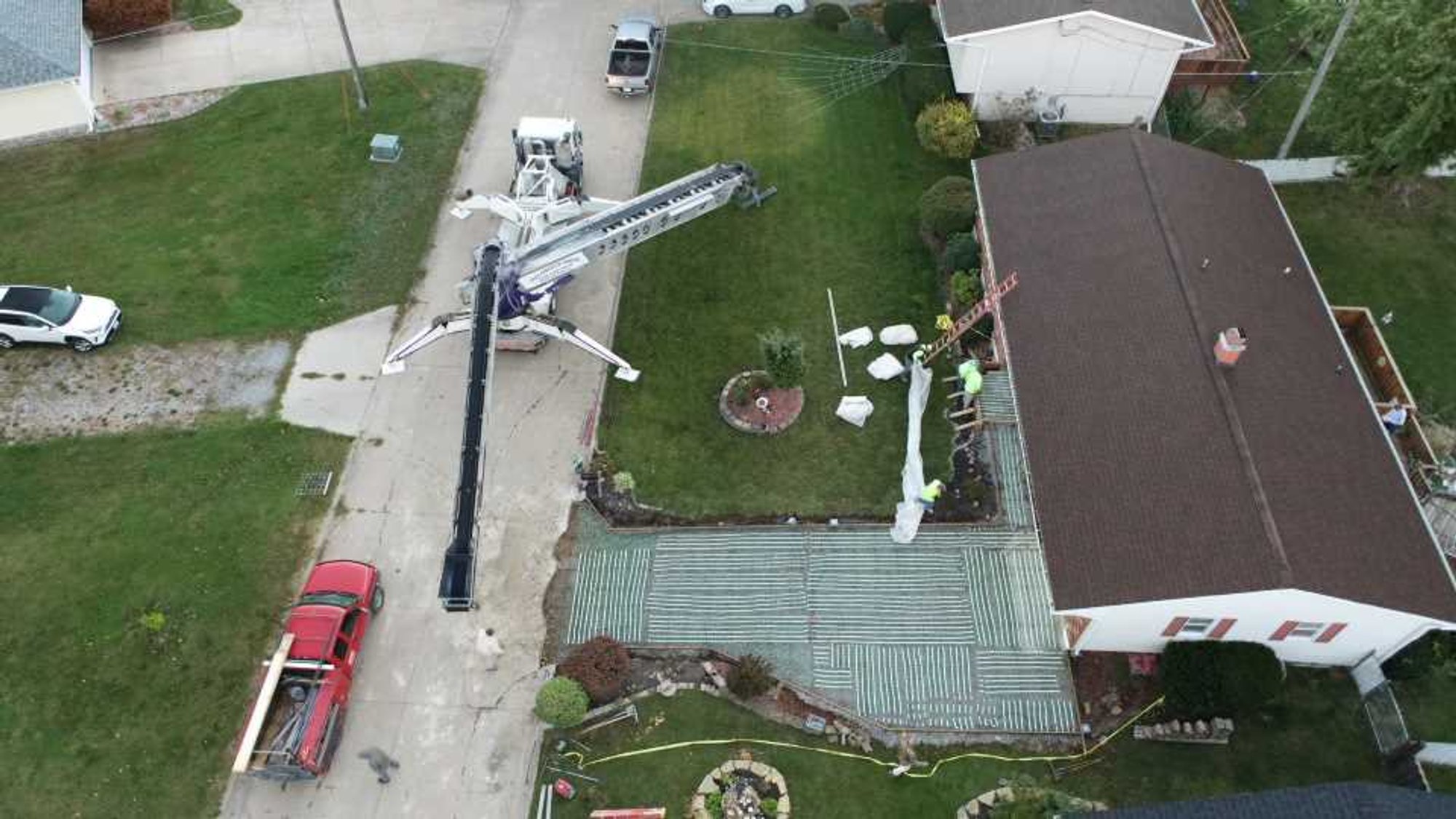Share your story snow melt install for heated driveway porch and walkway with drone shots (11)