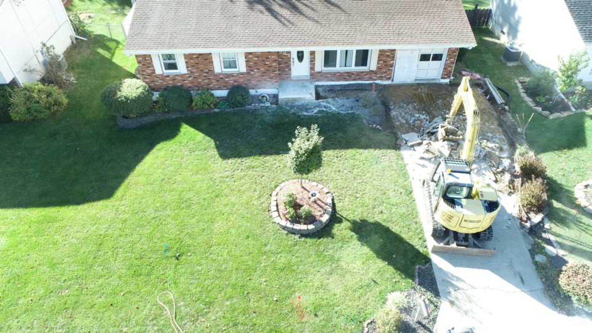 Share your story snow melt install for heated driveway porch and walkway with drone shots (19)