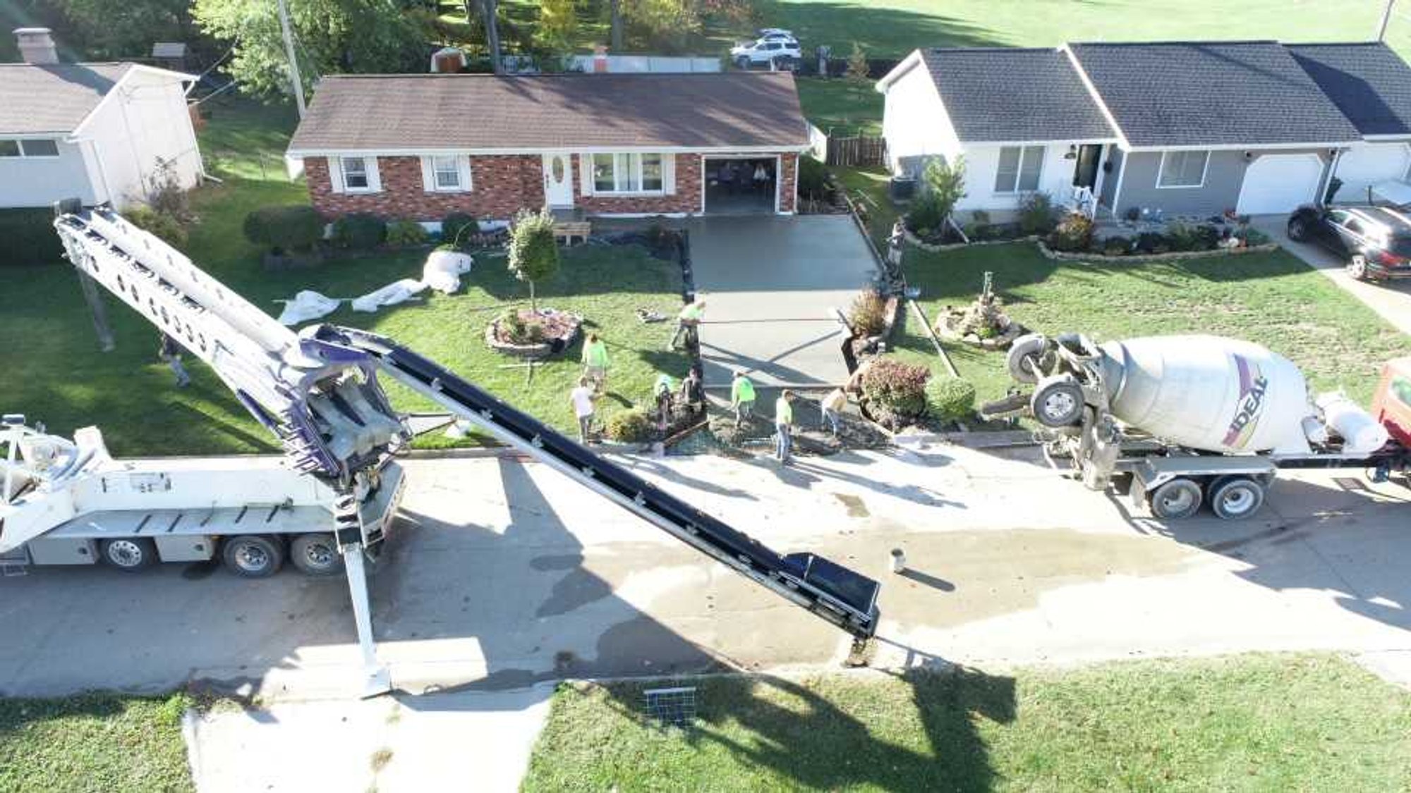 Share your story snow melt install for heated driveway porch and walkway with drone shots (7)