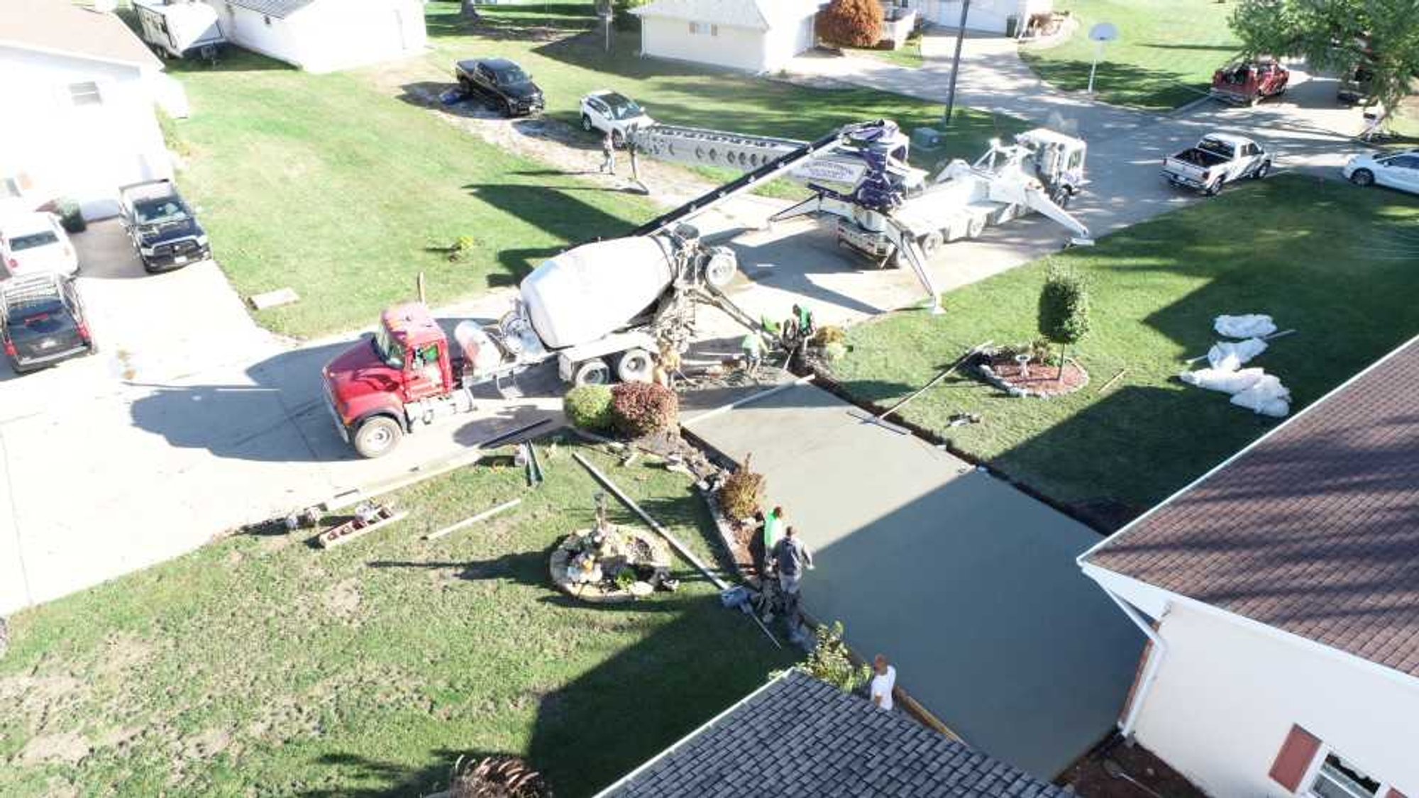 Share your story snow melt install for heated driveway porch and walkway with drone shots (6)