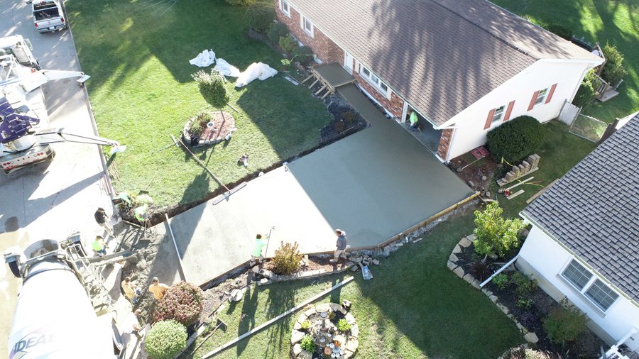 Share your story snow melt install for heated driveway porch and walkway with drone shots (5)