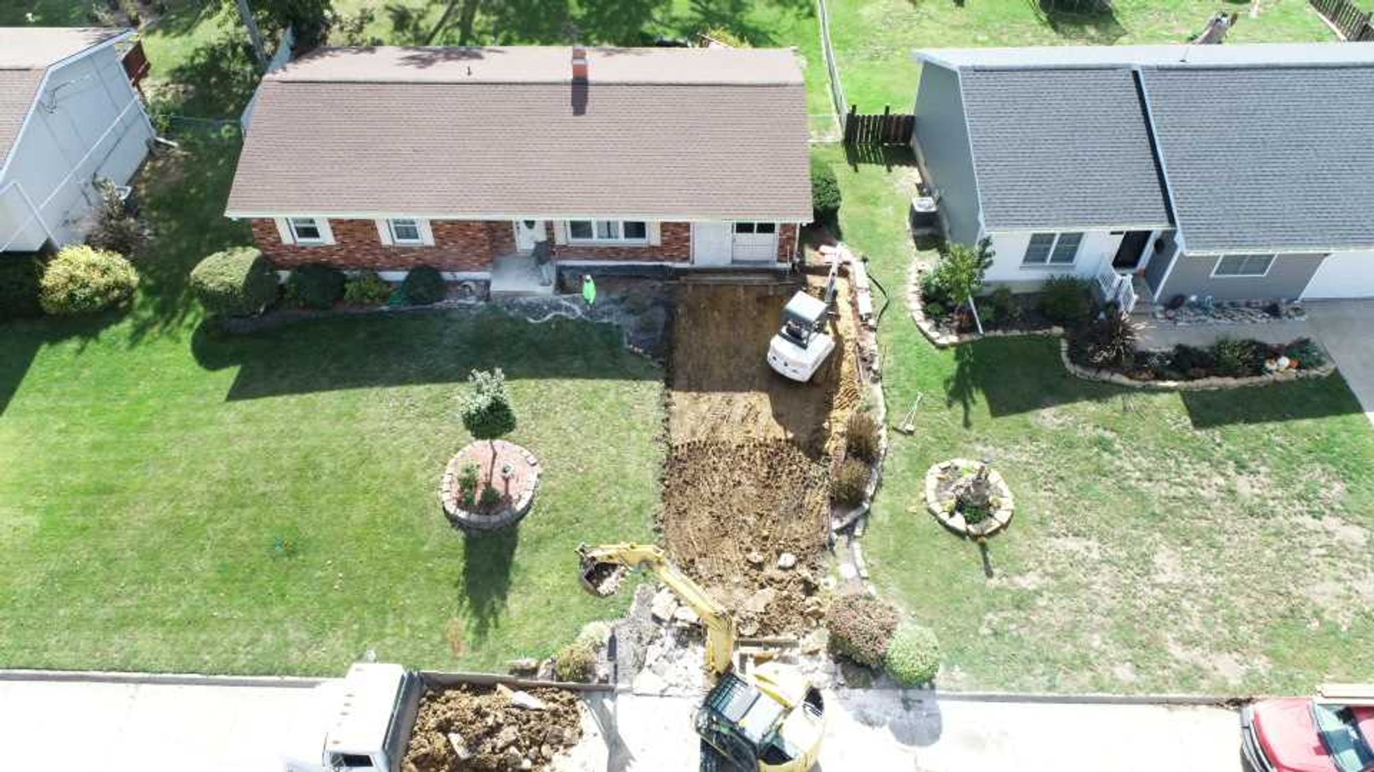 Share your story snow melt install for heated driveway porch and walkway with drone shots (18)