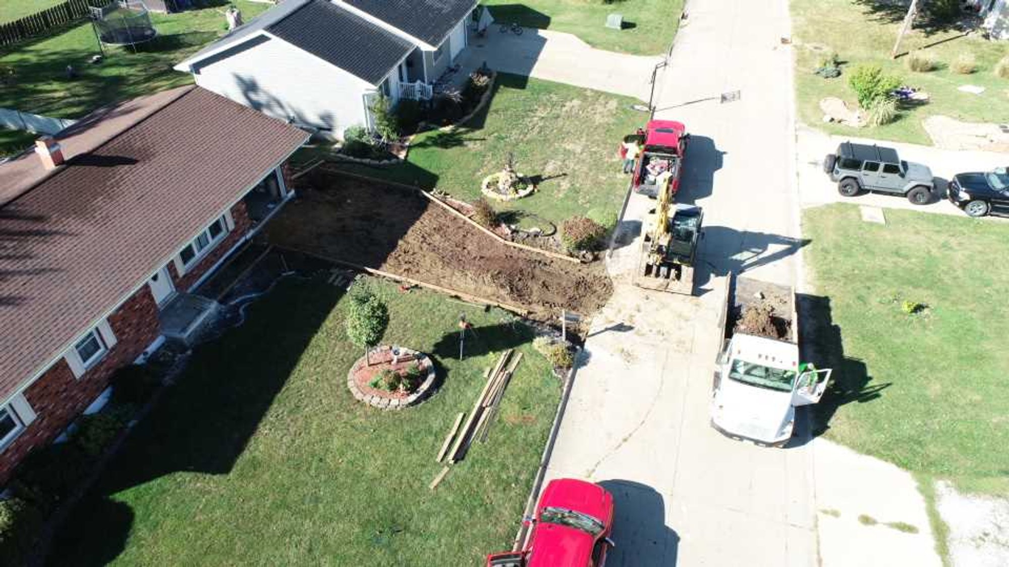 Share your story snow melt install for heated driveway porch and walkway with drone shots (16)