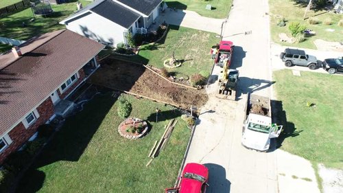 Share your story snow melt install for heated driveway porch and walkway with drone shots (16)