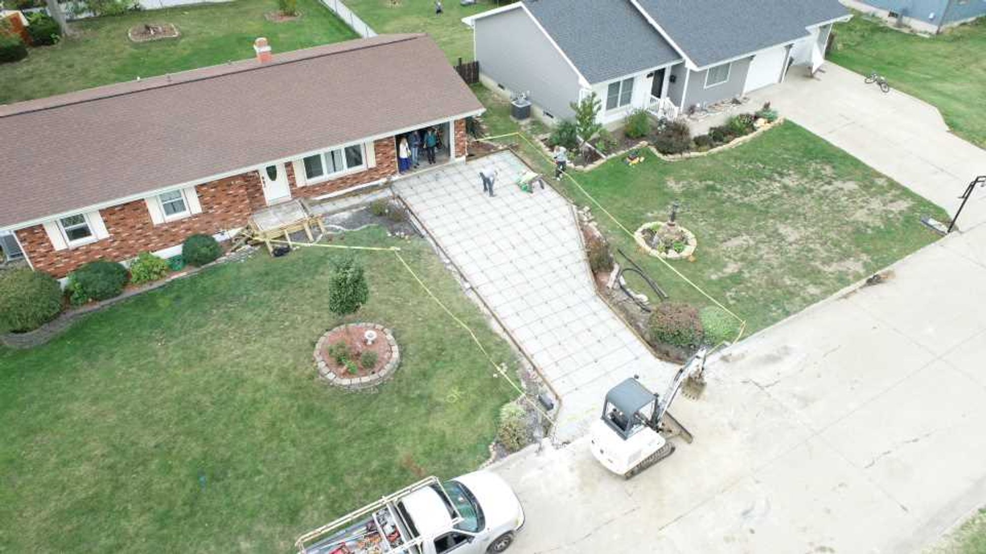 Share your story snow melt install for heated driveway porch and walkway with drone shots (14)