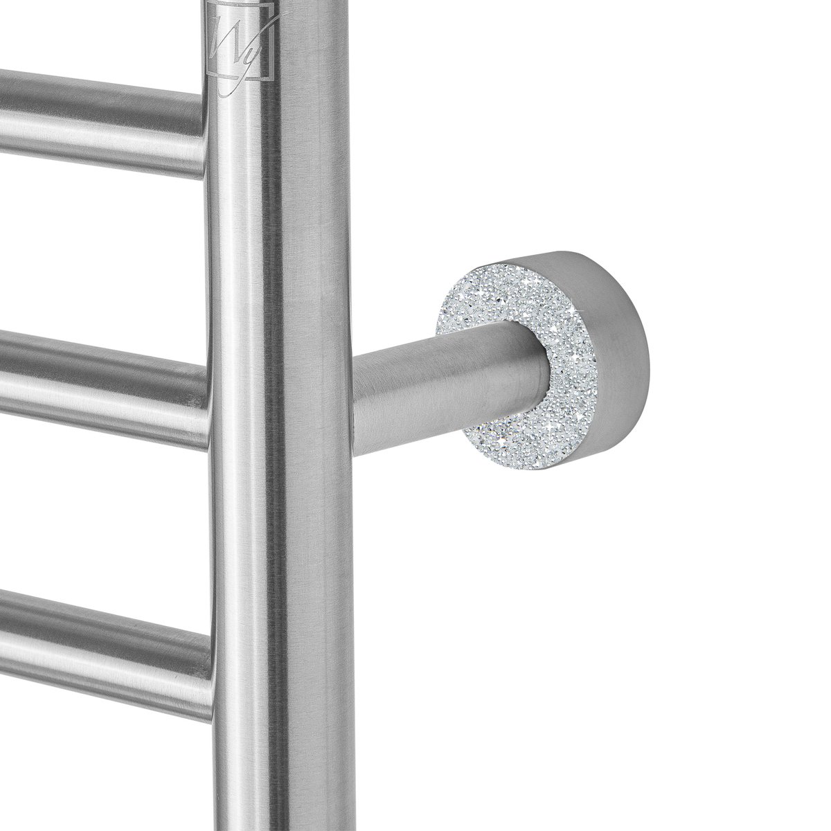 Brushed Towel Warmer Platinum Austrian Crystals